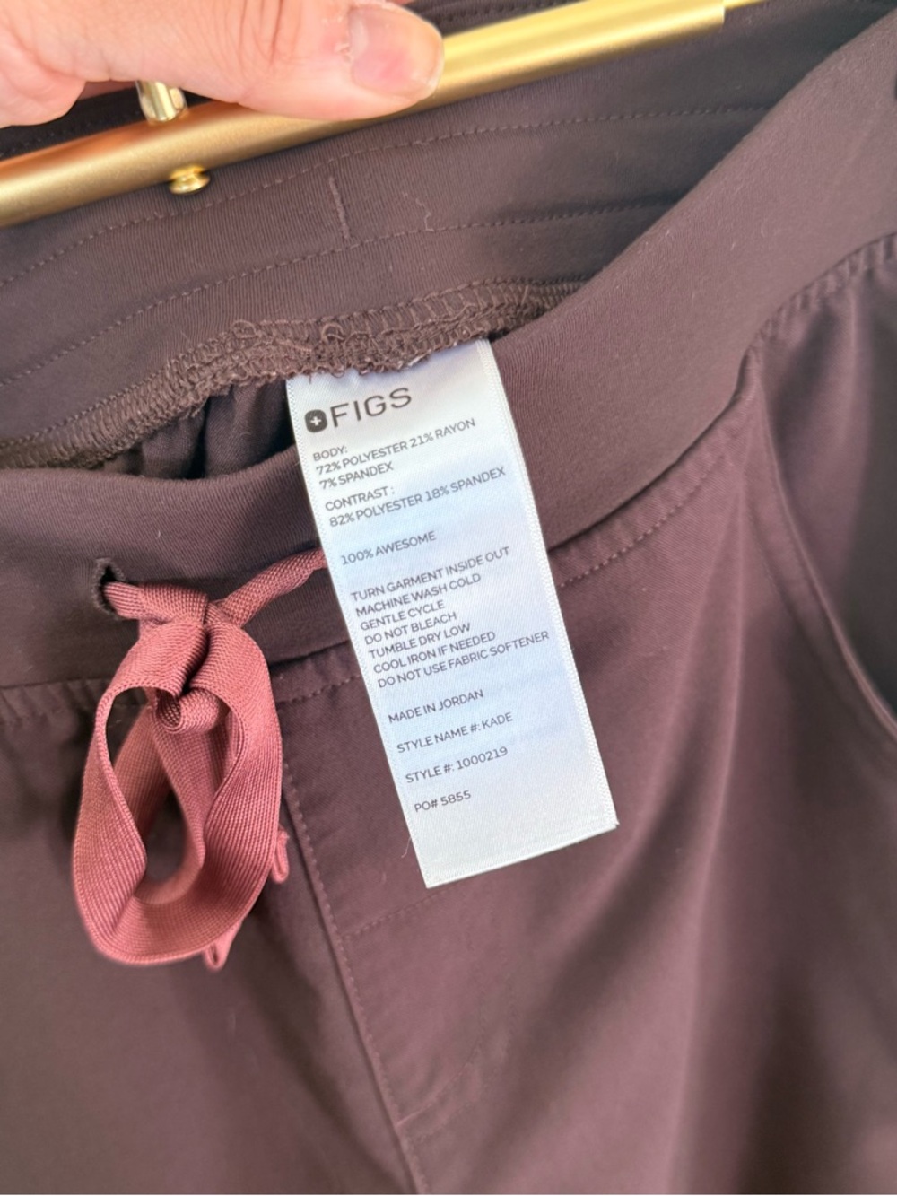 women’s figs scrub pants brown espresso kade cargo in small petite - Picture 3 of 3